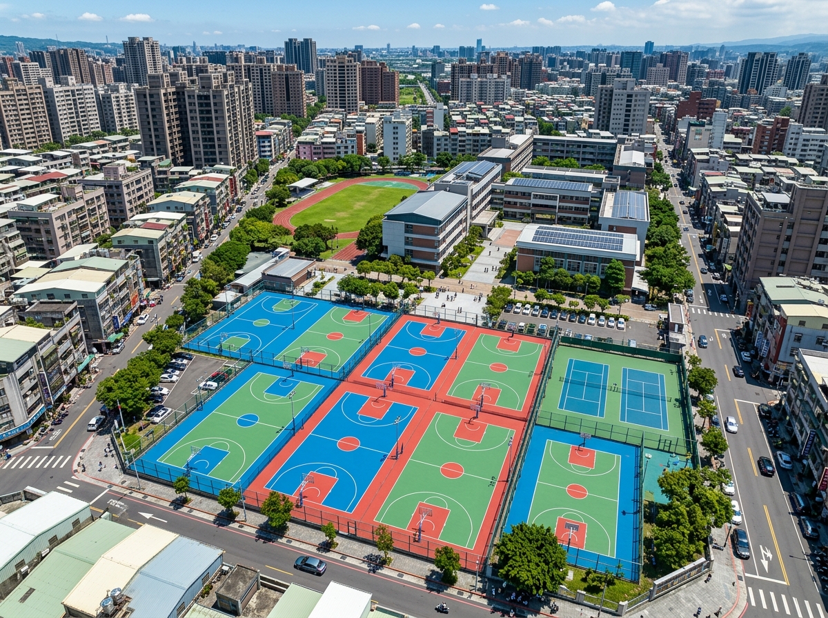 九江市混合型塑胶跑道硅PU篮球场 - 价格